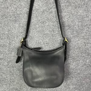 Vintage Old COACH‎ J5G-9950 Black Leather CROSSBODY Shoulder Bag